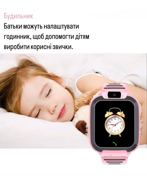 Детские умные смарт часы Lemfo Q16S с SIM картой и видеозвонком Розовый Детский smart watch  7323 фото