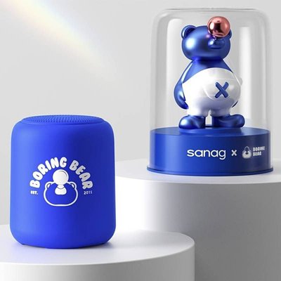 Дитяча музична Bluetooth колонка Sanag X6S з мікрофоном та іграшкою в комлекті Синій 45678 фото
