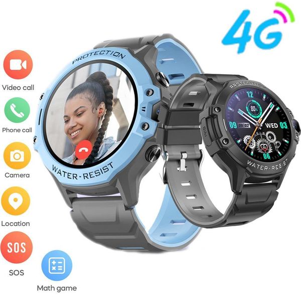 Дитячий смарт годинник-телефон Smart Watch  K55 4G з SIM-карткою, GPS,  кнопкою SOS, прослуховуванням, відеодзвінком Синій 90723 фото