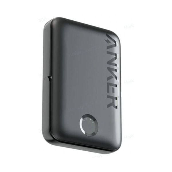 Магнітний Magsafe повербанк Anker A1618 5000 mAh для iPhone з  підставкою для телефону Чорний  90235 фото