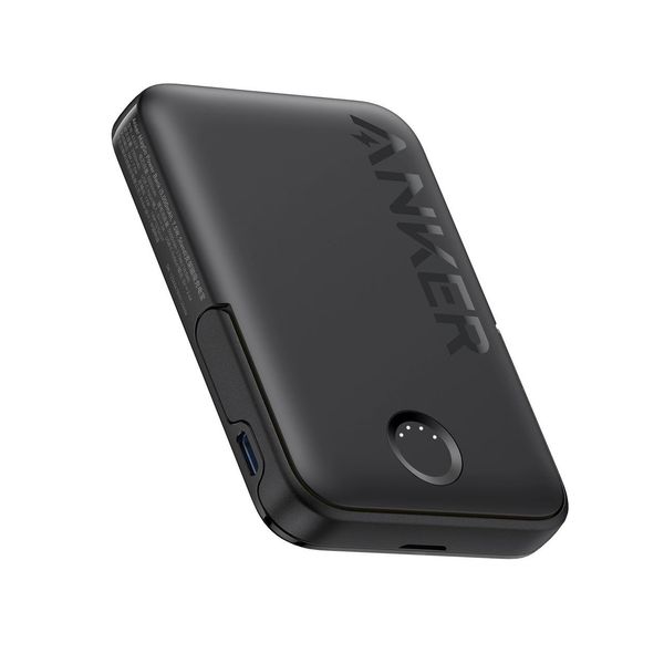Магнітний Magsafe повербанк Anker A1618 5000 mAh для iPhone з  підставкою для телефону Чорний  90235 фото