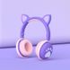 Дитячі бездротові стерео навушники з котячими вушками і LED підсвічуванням Фіолетово-рожевий 1506164997 фото 2