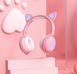 Дитячі бездротові стерео навушники з котячими вушками і LED підсвічуванням Рожевий 1506171195 фото 5