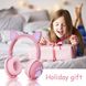 Дитячі бездротові стерео навушники з котячими вушками і LED підсвічуванням Рожевий 1506171195 фото 9