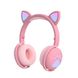 Дитячі бездротові стерео навушники з котячими вушками і LED підсвічуванням Рожевий 1506171195 фото 1