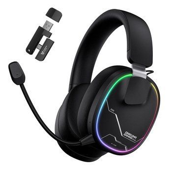 Игровые беспроводные наушники ONIKUMA GT-836 Pro с шумоподавлением, микрофоном и RGB подсветкой, до 60 часов работы, гарнитура для ПК, PS4, PS5, смартфона 7577 фото