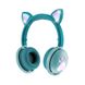 Бездротові дитячі навушники з вушками і LED підсвічуванням BK9 Зелений 1518282882 фото 1