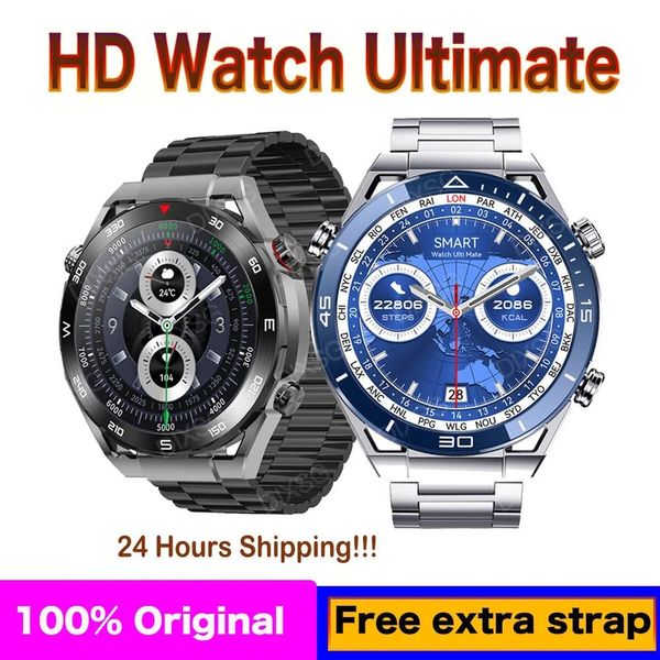 Умные смарт часы WATCH Ultimate AMOLED Full HD экран +2 дополнительных ремешка в комплекте Чёрный 84523 фото