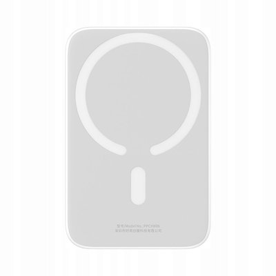 Магнітний портативний павербанк з бездротовою зарядкою Baseus Magnetic 20W 6000mAh для iPhone Білий 538279 фото