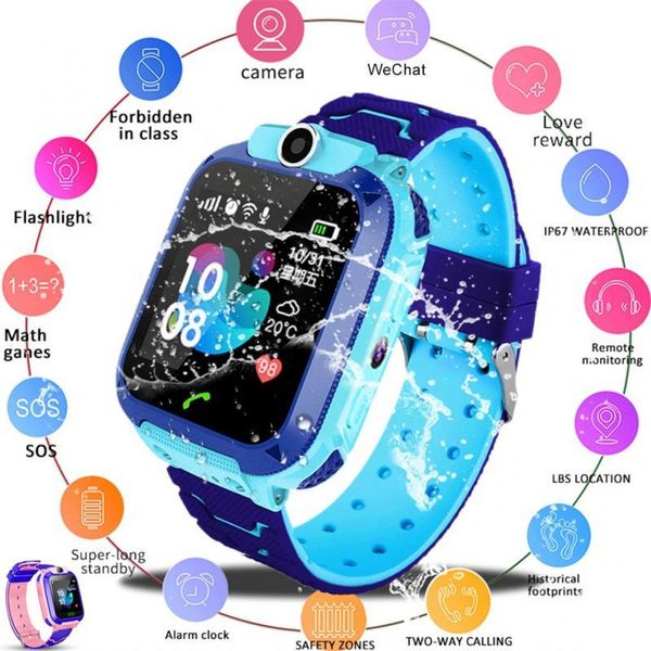 Дитячий розумний годинник Smart Baby Watch з SIM картою, кнопкою SOS, камерою і GPS Синій 1529262140 фото