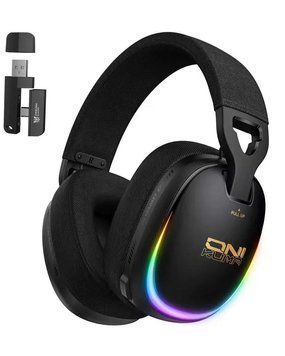Игровые блютуз наушники Onikuma GT-805 Max с микрофоном, RGB подсветка, Bluetooth 5.4 + 2.4GHz, AUX, до 60 часов роботы, для ПК, PS4, PS5, телефона 4785377 фото