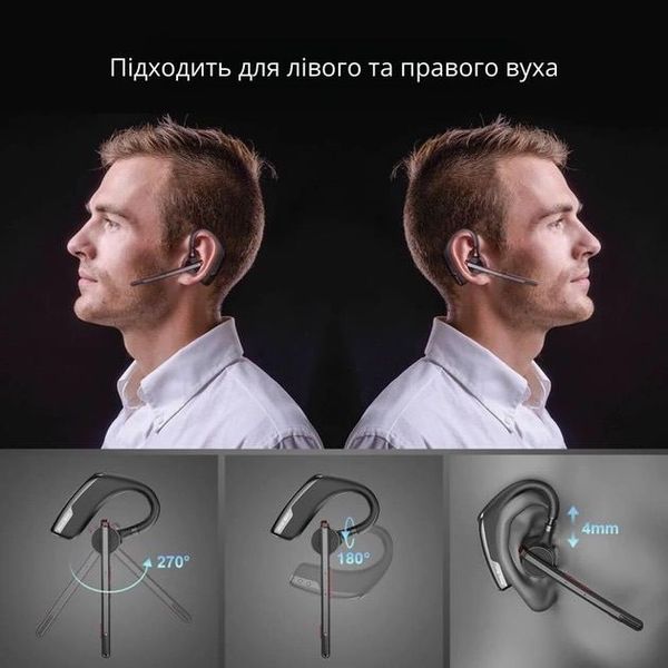 Беспроводная Bluetooth-гарнитура New Bee M51 с активным шумуподавлением и зарядным рейсом Черная (QCC4) 54123 фото