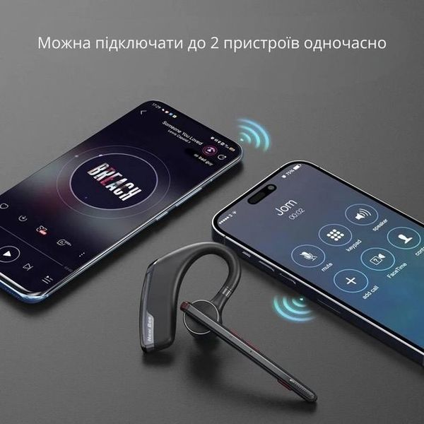 Беспроводная Bluetooth-гарнитура New Bee M51 с активным шумуподавлением и зарядным рейсом Черная (QCC4) 54123 фото