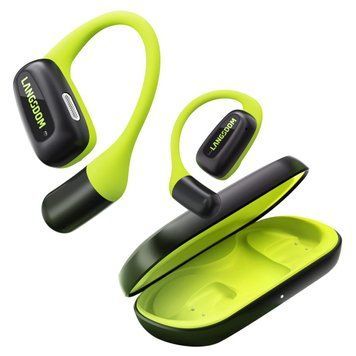 Беспроводные спортивные костные наушники Langsdom TS-15 с дужкой за ухо, Bluetooth 5.4, шумоподавлением и микрофоном Салатовый 74835778 фото
