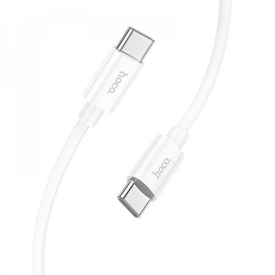 Зарядний кабель Hoco X87 Magic Silicone 60 W Type-C toType-C Cable (1m) Білий 6521 фото