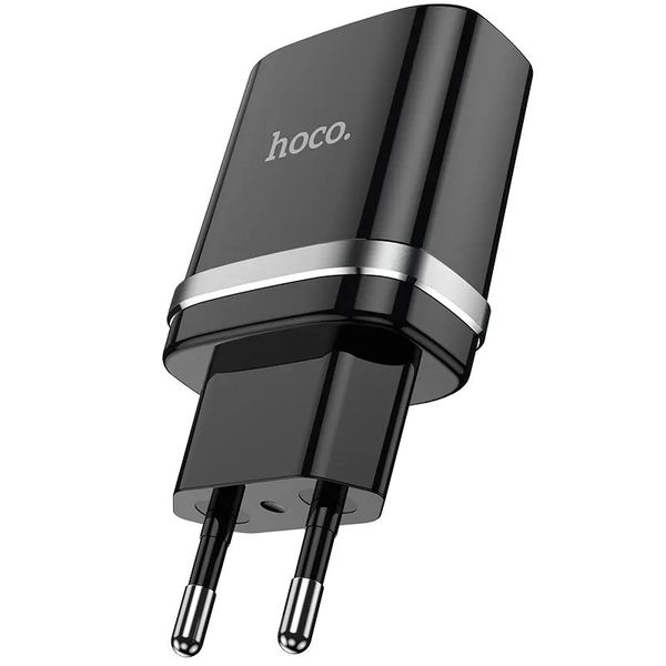 Сетевое зарядное устройство Hoco N1 12W. 2.4A с USB разъемом и кабелем Type-c в комлекте Чёрный