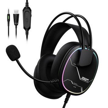 Игровые наушники Onikuma X-91 Max с микрофоном и RGB подсветкой Геймерская проводная гарнитура для ПК, PS4, PS5, Xbox 83577 фото