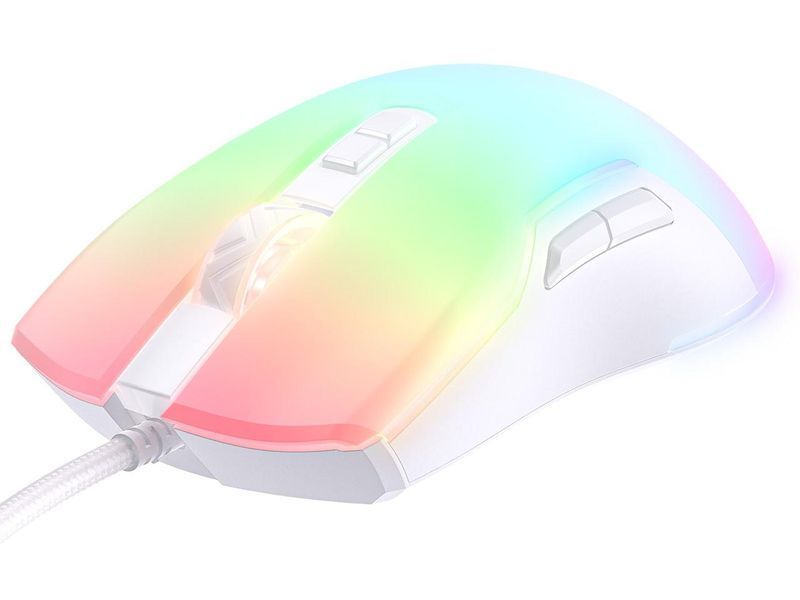 Мышка игровая Onikuma C-22 Pro с RGB подсветкой и 6400 DPI, геймерская проводная для ПК и ноутбука Белый 743878 фото