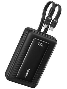 Павербанк Anker 20000 mAh 45W з 2 вбудованими кабелями, швидкою зарядкою та LED дисплеєм Power Bank для телефону, ноутбуку та роутера 774893 фото