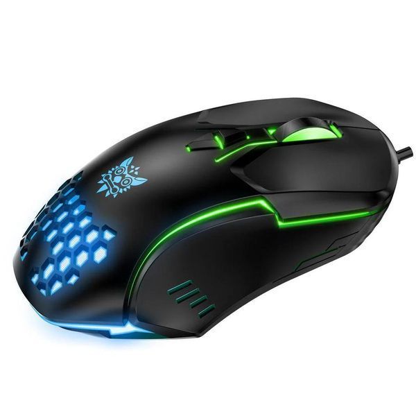 Проводная игровая компьютерная мышь Onikuma C12, RGB-подсветка, 800&ndash;6400 DPI, 7 кнопок, для ПК и ноутбука Черный 478397 фото