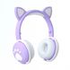 Дитячі бездротові стерео навушники з котячими вушками і LED підсвічуванням Світло-фіолетовий 1535505918 фото 2