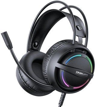 Игровые наушники проводные Onikuma X-88 компьютерные, геймерские с шумоподавлением, микрофоном и RGB подсветкой для ПК и телефона 372767 фото