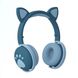 Дитячі бездротові стерео навушники з котячими вушками і LED підсвічуванням Синій 1535661805 фото 2