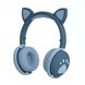 Дитячі бездротові стерео навушники з котячими вушками і LED підсвічуванням Синій 1535661805 фото 1
