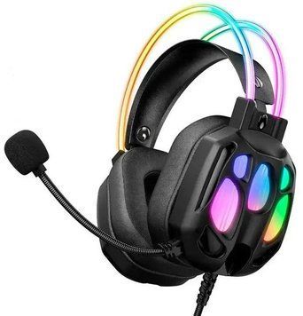 Геймерские наушники с микрофоном ONIKUMA для ПК, PS4, PS5, Xbox Игровая проводная гарнитура с RGB подсветкой и шумоподавлением, 3D звук 47823677 фото