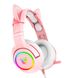 Ігрові навушники з котячими вушками Onikuma K9 з мікрофоном Дротові навушники для стрімінгу Рожевий Onikuma-K9 фото 2