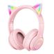 Безпровідні навушники ігрові з котячими вушками Onikuma B90 з підсвічуванням RGB рожеві 3838029 фото 1