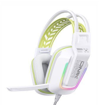 Игровые наушники с микрофоном Onikuma X-13 Pro для ПК ноутбука PS4 PS5 с RGB подсветкой и шумоподавлением Белый 7848 фото