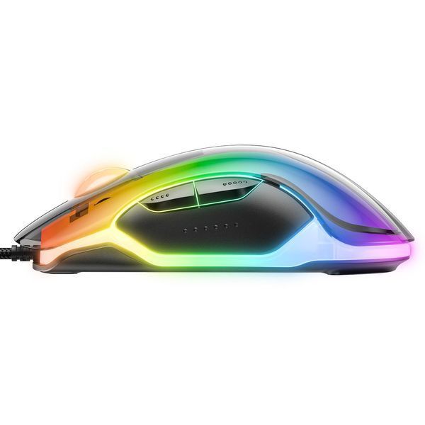 Геймерська дротова мишка Onikuma C24 з RGB підсвіткою, прозорий корпус, 800-7200 DPI, Dual Scroll, ігрова миша для ПК 567787 фото
