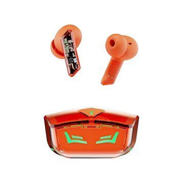 Игровые беспроводные наушники X8 с микрофоном, шумоподавлением, LED-подсветкой и низкой задержкой Оранжевый 5837827 фото