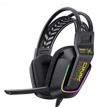 Игровая гарнитура с RGB подсветкой и микрофоном Onikuma Геймерские проводные наушники для ПК ноутбука телефона PS4 PS5 Xbox 4783277 фото