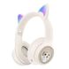 Дитячі бездротові Bluetooth-навушники AKZ-01 з RGB-підсвіткою і вбудованим мікрофоном Бежевий 36782 фото 1