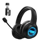 Ігрові бездротові Bluetooth навушники Onikuma GT-815 Pro з мікрофоном, активним шумоподавленням та RGB підсвіткою Чорний 4675837 фото