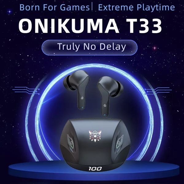 Беспроводные игровые наушники Onikuma T33 Наушники с зарядным кейсом и микрофоном Наушники геймерские 1741198370 фото