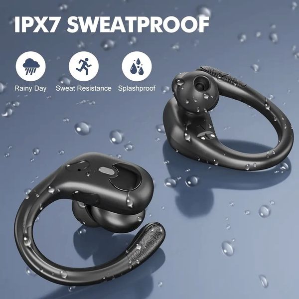 Бездротові водонепроникні стерео навушники TWS BX30 зі спортивним кріпленням за вухо й індикатором заряду 76934 фото