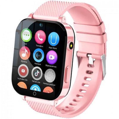 Smart watch для дітей рожевий Lemfo T27 з GPS трекером, камерою, голосовим та текстовим чатом. Операційна система Android OS 4G 9873 фото