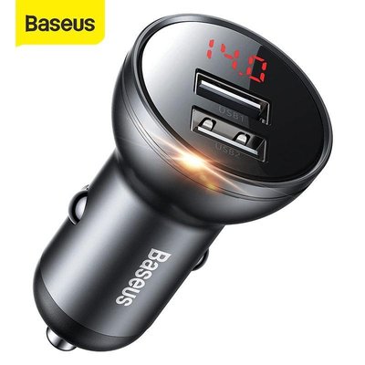 Автомобільний зарядний пристрій Baseus Digital Display 24 W з 2 USB-портами та індикатором напруги Digital-baseus фото