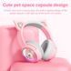 Дитячі ігрові бездротові навушники Onikuma B5 c RGB підсвічуванням та вбудованим мікрофоном Рожевий 08318 фото 9
