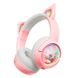 Дитячі ігрові бездротові навушники Onikuma B5 c RGB підсвічуванням та вбудованим мікрофоном Рожевий 08318 фото 1
