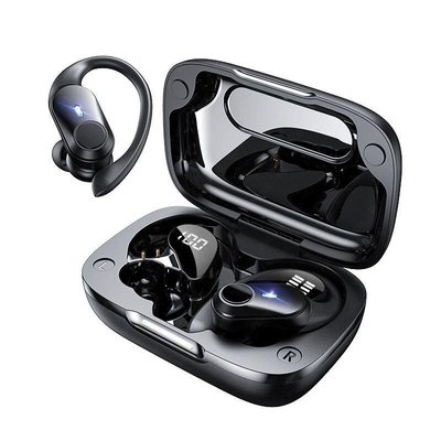 Спортивні бездротові Bluetooth навушники TWS T59, з індикатором заряду та кнопками управління та LED дисплеєм T59 фото