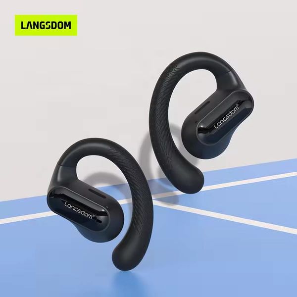 Бездротові спортивні Bluetooth навушники Langsdom TS05 Open-Ear з спрямованим звуком і мікрофоном Black 341232 фото