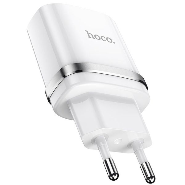 Сетевое зарядное устройство Hoco N1 12W. 2.4A с USB разъемом и кабелем Type-c в комлекте Белый.