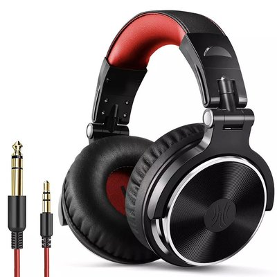 Накладні дротові студійні навушники OneOdio PRO 10 Навушники для диджеїв Чорний з червоним Оригінал 1717849801 фото