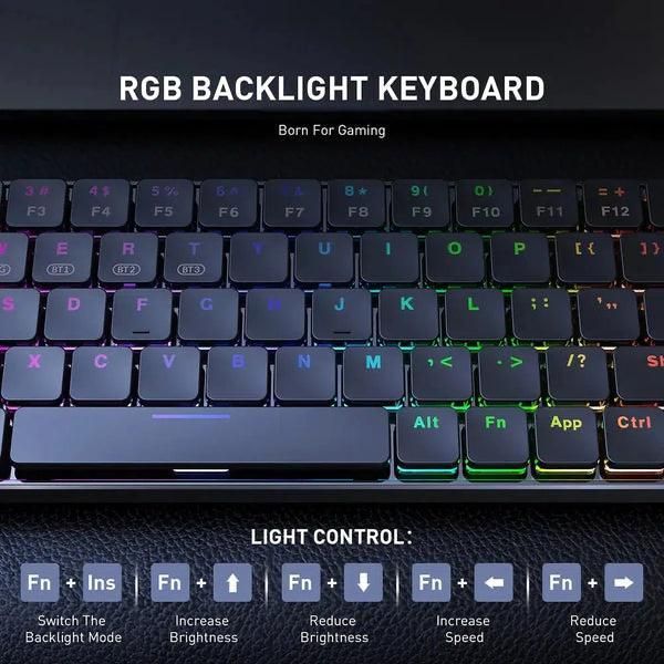 Беспроводная механическая клавиатура Onikuma G-19 с RGB подсветкой и Bluetooth для ПК и ноутбука Черный 4374877 фото