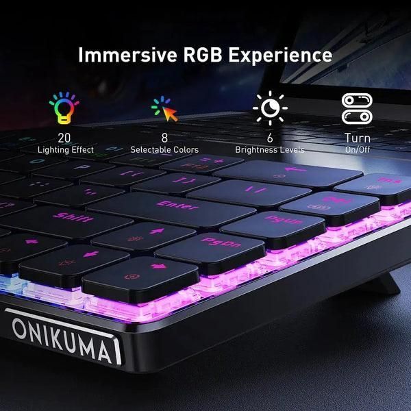 Беспроводная механическая клавиатура Onikuma G-19 с RGB подсветкой и Bluetooth для ПК и ноутбука Черный 4374877 фото