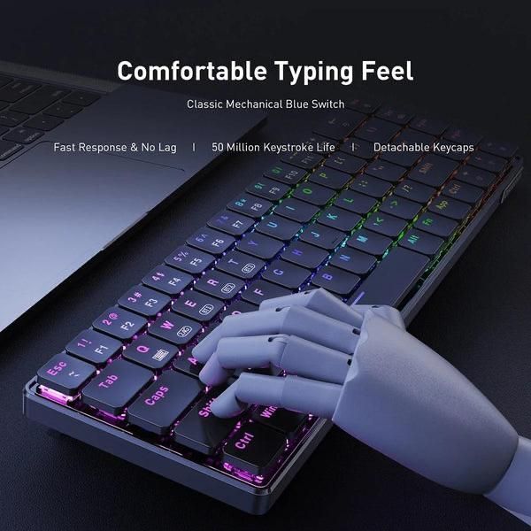 Беспроводная механическая клавиатура Onikuma G-19 с RGB подсветкой и Bluetooth для ПК и ноутбука Черный 4374877 фото